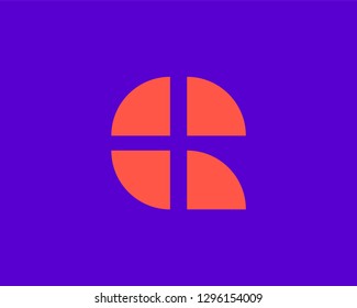 Geometric shapes logo Q Vector