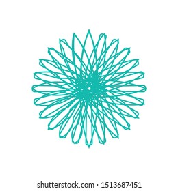 Geometric Shapes loops Linear sun or starburst. Stock vector illustration isolated on white background.
