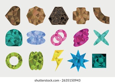 Geometric shapes lowpolly Design diamond stone animal 