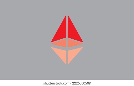 geometric shapes made with different gradients of red color.