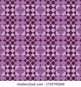 Geometric shapes made of lines. Geometry. Seamless pattern. Design with manual hatching. Ethnic boho ornament. Vector illustration for web design or print.