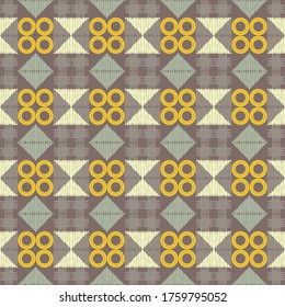 Formas geométricas hechas de líneas. Geometría. Patrón sin foco. Diseño con eclosión manual. Ornamento étnico de boho. Ilustración vectorial para diseño web o impresión.