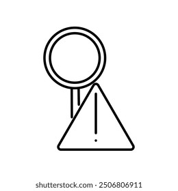 Geometric shapes and a magnifying glass representing exploration and analysis in learning