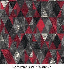 Geometric Shapes Mashed Up With Infinite Agate Geode Seamless Repeat Vector Pattern Swatch. Bands and crystal centers. Abstract, natural, contours, raw, earth, stone, rock, mineral, nature, random.