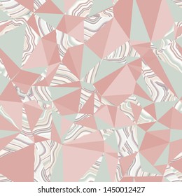Geometric Shapes Mashed Up With Infinite Agate Geode Seamless Repeat Vector Pattern Swatch. Bands and crystal centers. Abstract, natural, contours, raw, earth, stone, rock, mineral, nature, random.