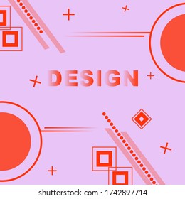Formas geométricas y memphis con rojo suave
 fondo de color