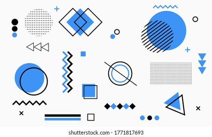 Formas geométricas memphis vector. ilustración. forma.