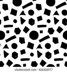 geometric shapes modern irregular sloppy simple brush seamless pattern