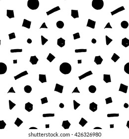 geometric shapes modern irregular sloppy simple brush seamless pattern