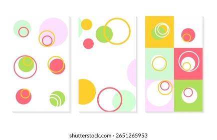 Geometric shapes in a modern minimalist style set, vector art illustration.