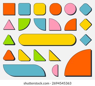 geometric shapes with modern shadow vector style