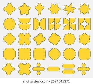geometric shapes with modern shadow vector style