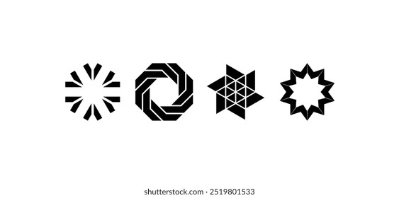Geometric shapes in a modern vector design template, perfect for abstract illustrations, digital art, and graphic projects that use clean white space for a sleek aesthetic.