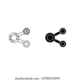 Geometric shapes and molecular structure illustration with thought provoking high quality abstract