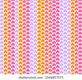Geometric shapes mosaic vertical stripes vector seamless ornament. Decorative background. Vertical lines of geometric shapes scales mosaic. Modern simple backdrop.