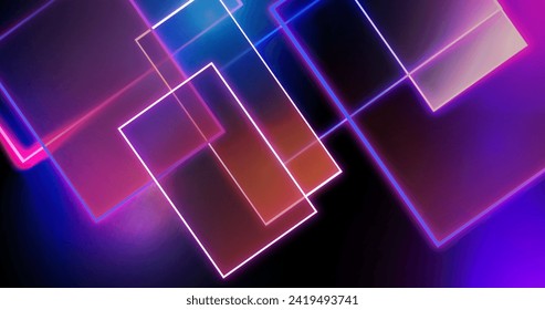 Geometrische Formen, Neonlichthintergrund, Vektordesign in eps10