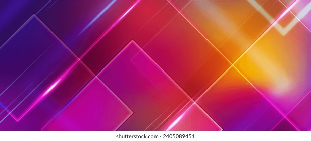 Geometric shapes with neon lights concept vector design in eps 10