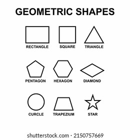 geometrische Formen mit 9 Formen in schwarz