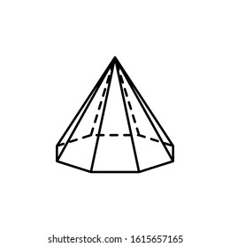 Geometric shapes, octagonal pyramid icon. Simple line, outline vector 3d figures icons for ui and ux, website or mobile application