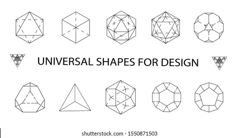 Geometric Shapes ollection black icons.Linear design elements.Geometric icon,geometric pattern,
