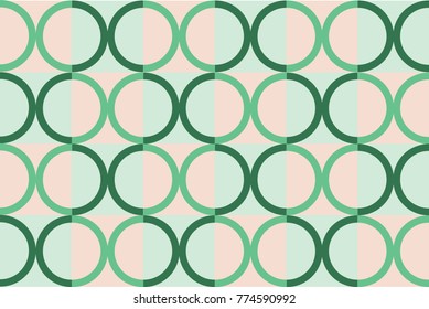 Geometric shapes on abstract background of squares