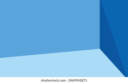 Geometric shapes on abstract blue background