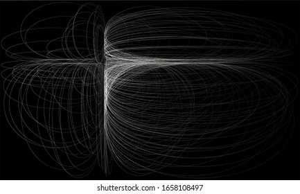 Geometric shapes on a black background
