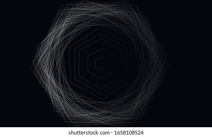 Formas geométricas en un fondo negro