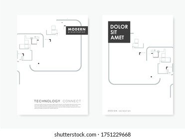 Geometric shapes on brochure template. Abstract geometry shape background. Vector collection