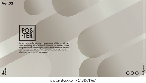 Geometric shapes on gradient background. Modern hipster template for poster, cover, banner, flyer, report, brochure. Minimal holographic fluid in neon colors. Holographic fluid set with radial circles