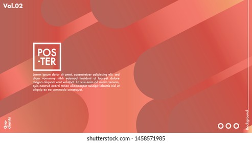 Geometric shapes on gradient background. Modern hipster template for poster, cover, banner, flyer, report, brochure. Minimal holographic fluid in neon colors. Holographic fluid set with radial circles