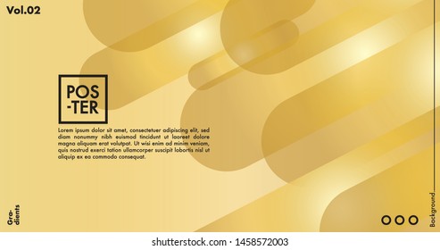 Geometric shapes on gradient background. Modern hipster template for poster, cover, banner, flyer, report, brochure. Minimal holographic fluid in neon colors. Holographic fluid set with radial circles