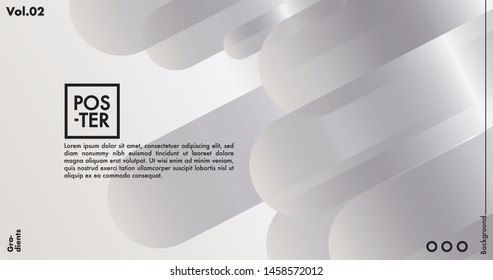 Geometric shapes on gradient background. Modern hipster template for poster, cover, banner, flyer, report, brochure. Minimal holographic fluid in neon colors. Holographic fluid set with radial circles