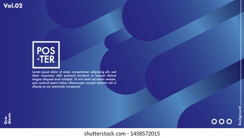 Geometric shapes on gradient background. Modern hipster template for poster, cover, banner, flyer, report, brochure. Minimal holographic fluid in neon colors. Holographic fluid set with radial circles