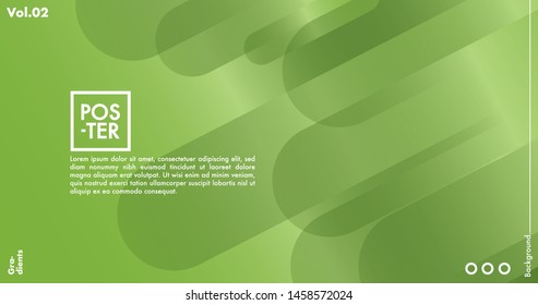 Geometric shapes on gradient background. Modern hipster template for poster, cover, banner, flyer, report, brochure. Minimal holographic fluid in neon colors. Holographic fluid set with radial circles