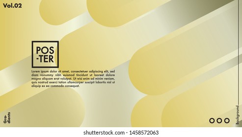 Geometric shapes on gradient background. Modern hipster template for poster, cover, banner, flyer, report, brochure. Minimal holographic fluid in neon colors. Holographic fluid set with radial circles