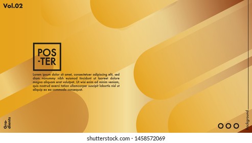 Geometric shapes on gradient background. Modern hipster template for poster, cover, banner, flyer, report, brochure. Minimal holographic fluid in neon colors. Holographic fluid set with radial circles