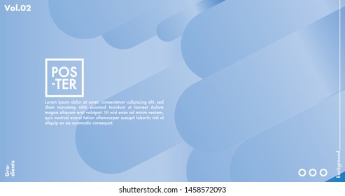 Geometric shapes on gradient background. Modern hipster template for poster, cover, banner, flyer, report, brochure. Minimal holographic fluid in neon colors. Holographic fluid set with radial circles