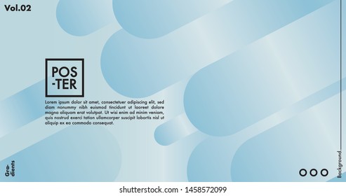 Geometric shapes on gradient background. Modern hipster template for poster, cover, banner, flyer, report, brochure. Minimal holographic fluid in neon colors. Holographic fluid set with radial circles