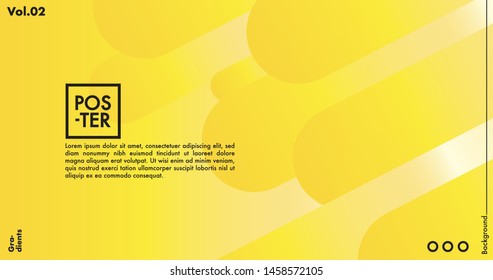 Geometric shapes on gradient background. Modern hipster template for poster, cover, banner, flyer, report, brochure. Minimal holographic fluid in neon colors. Holographic fluid set with radial circles