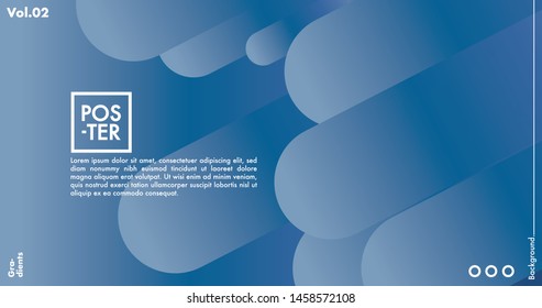 Geometric shapes on gradient background. Modern hipster template for poster, cover, banner, flyer, report, brochure. Minimal holographic fluid in neon colors. Holographic fluid set with radial circles