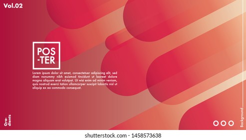 Geometric shapes on gradient background. Modern hipster template for poster, cover, banner, flyer, report, brochure. Minimal holographic fluid in neon colors. Holographic fluid set with radial circles