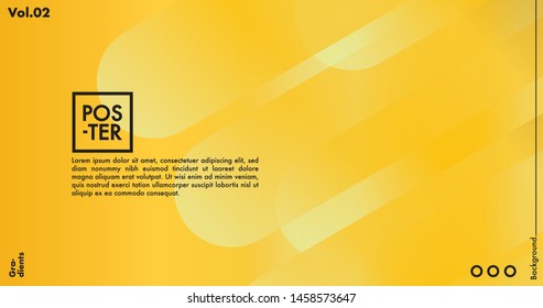 Geometric shapes on gradient background. Modern hipster template for poster, cover, banner, flyer, report, brochure. Minimal holographic fluid in neon colors. Holographic fluid set with radial circles
