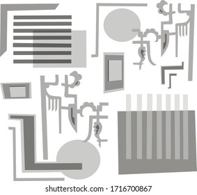 geometric shapes on a white background .Ar deco style 