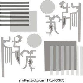 geometric shapes on a white background .Ar deco style 