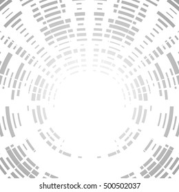Geometric shapes on a white background. Rotating vector shapes. Monochrome image.