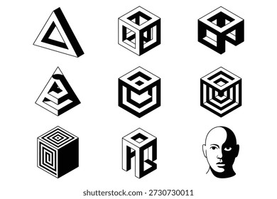 Geometric shapes optical illusions triangle