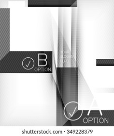 Geometric shapes with option elements. Infographic, message abstract background. Vector illustration