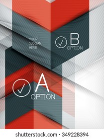 Geometric shapes with option elements. Infographic, message abstract background. Vector illustration