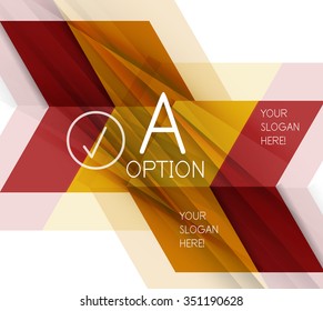 Geometric shapes with option elements. Infographic, message abstract background. Vector illustration